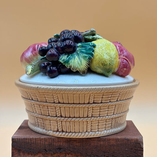 Vintage Sorrento by Arnart Fruit Basket Bowl with Lid - Made in Japan
