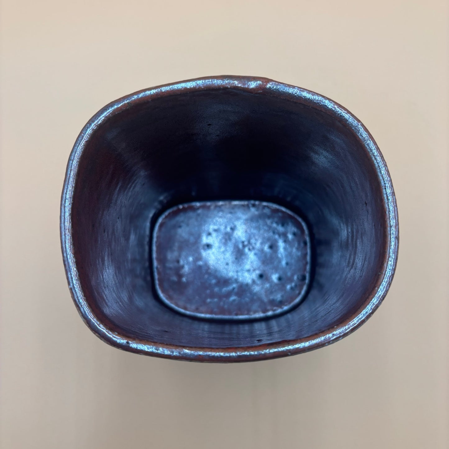 Handmade Ceramic Vase – Etched Tree & Moon Design (6.5” Tall)