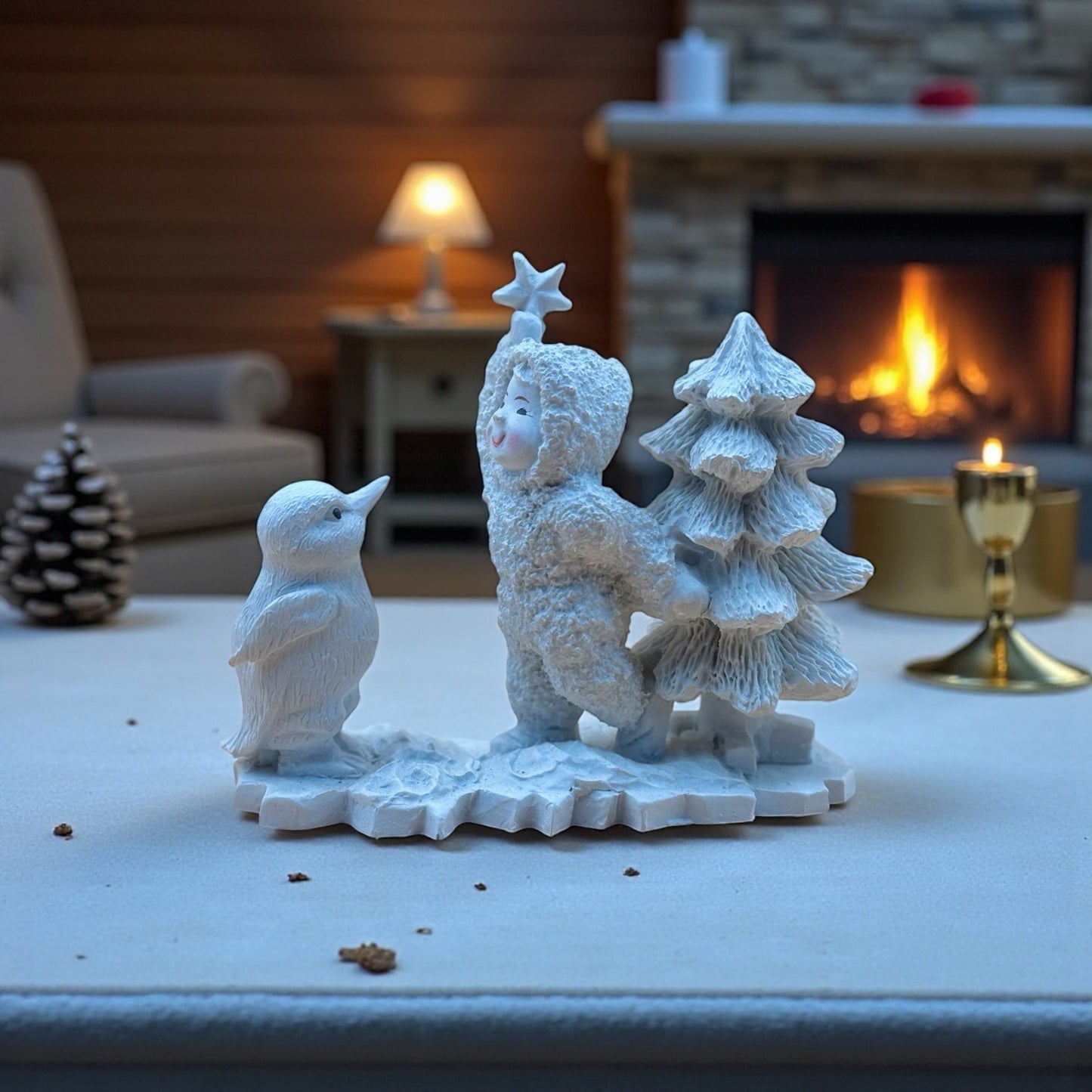 1993 Avery Creations ACS Winter Scene Figurine – Child with Bird and Tree