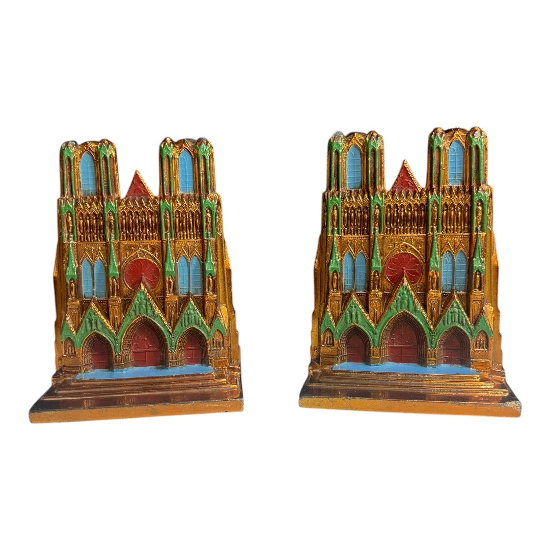 Pair of Ronson Notre Dame Cathedral Bookends