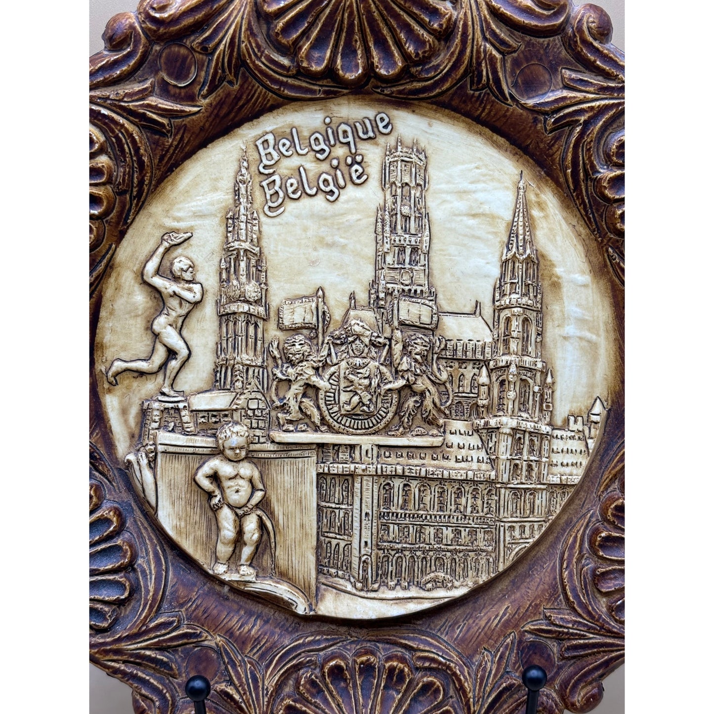 Vintage French & Belgian 3-D Wall Plaque
