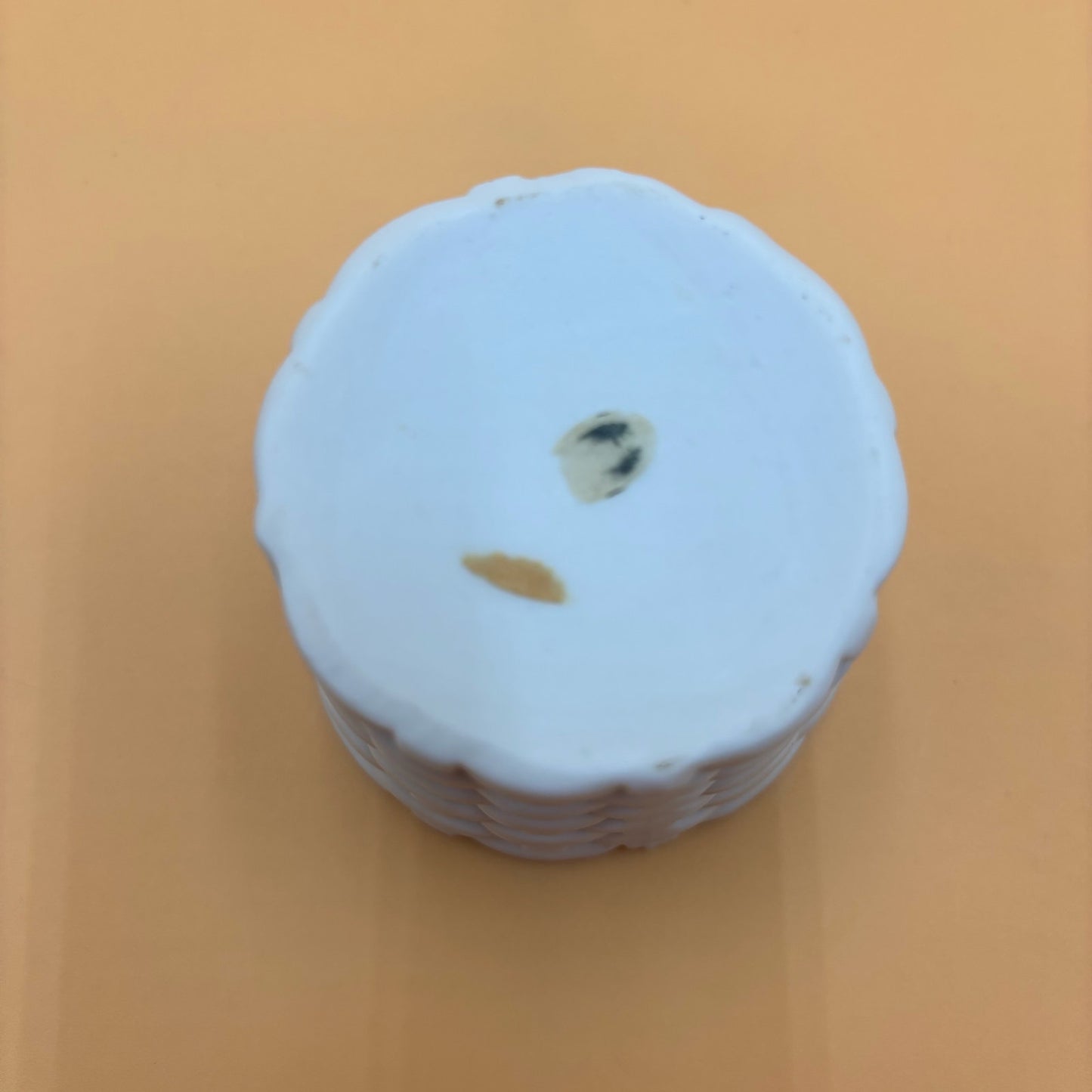 Porcelain Basket with Pastel Floral Lid – White Lattice Design