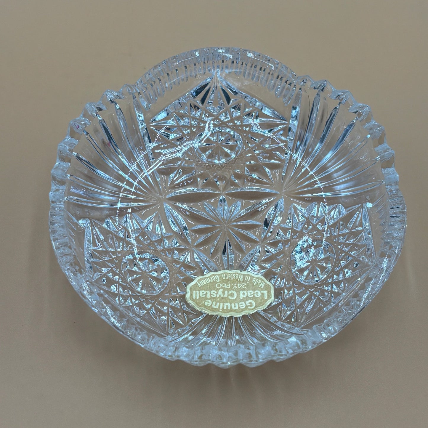 Set of 3 Genuine Lead Crystal Trinket Dishes - Made in Western Germany