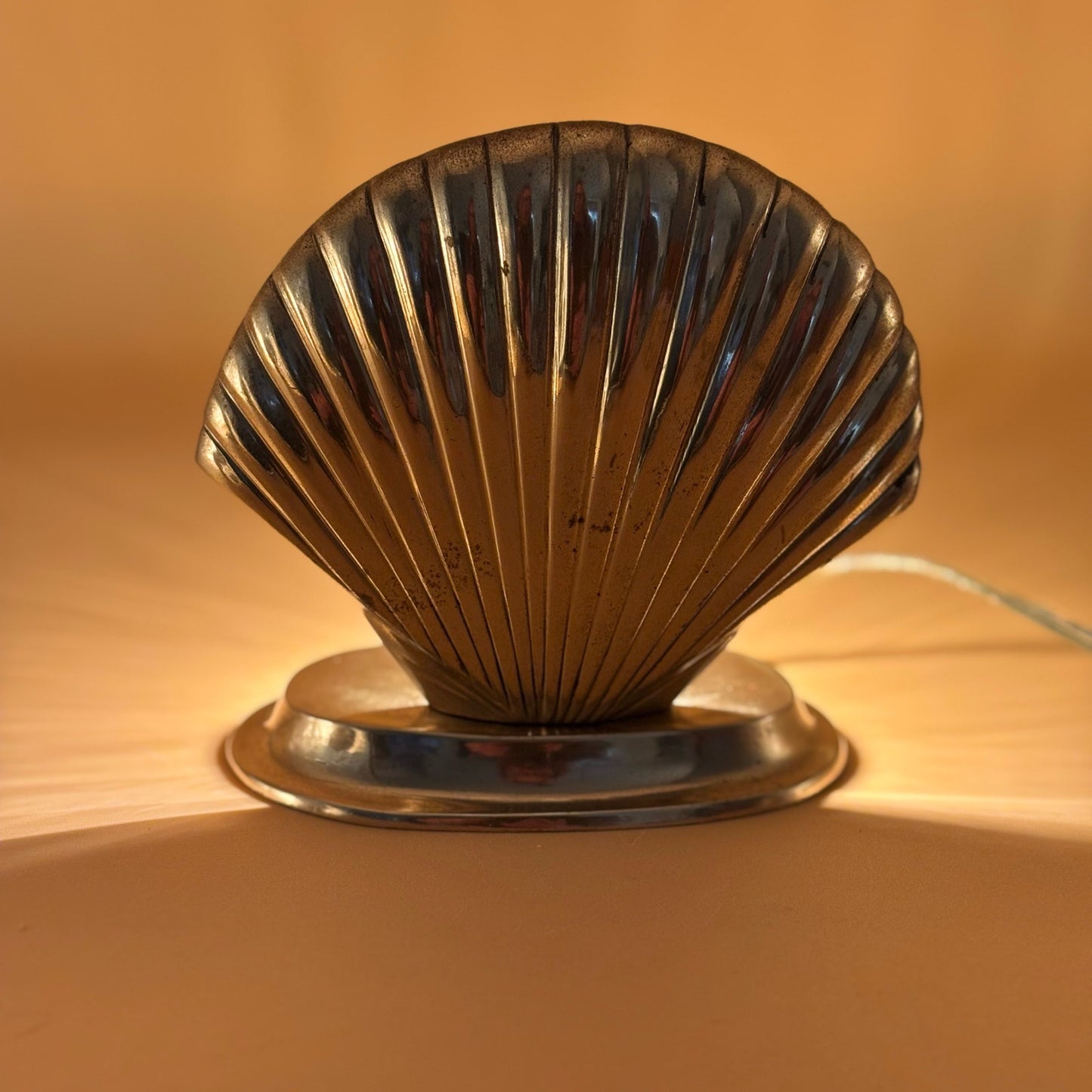 Vintage Brass Seashell Hollywood Regency Coastal Glam Lamps  Made in India