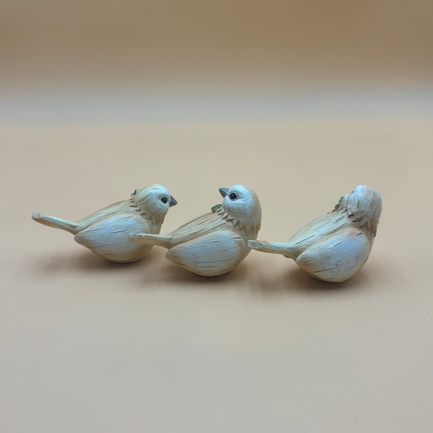 Set of 3 Inspirational Bird Figurines – Floral Accents & Messages (4”)