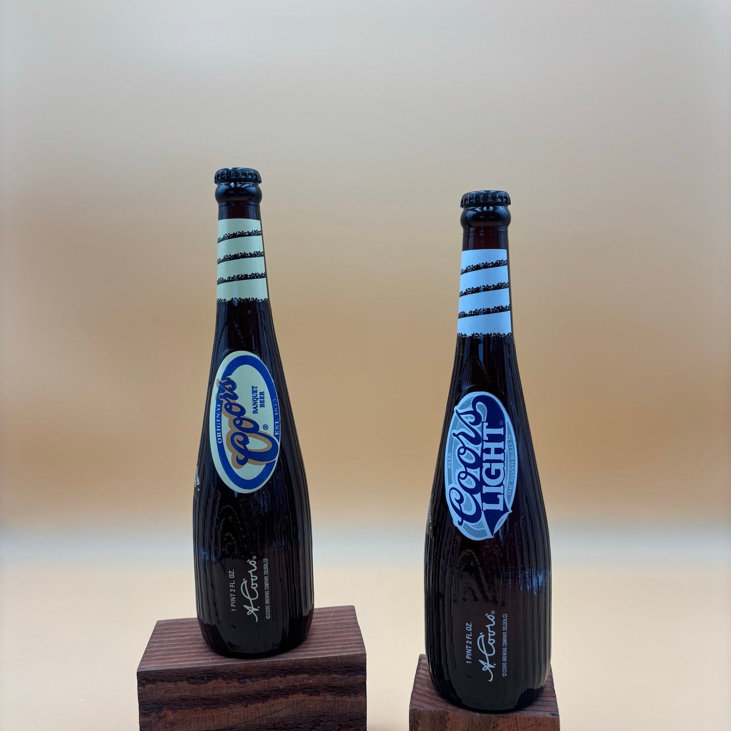 Set of 2 Coors Limited Edition Glass Bottles – Banquet & Light