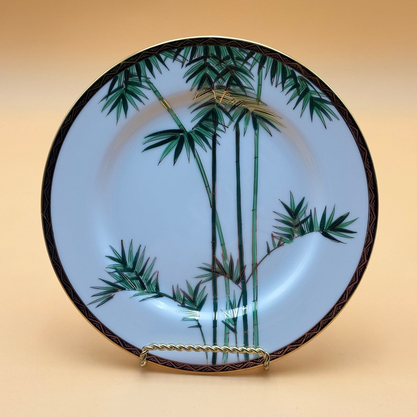 Set of 4 Vintage Hand-Painted Bamboo Plates – Japan