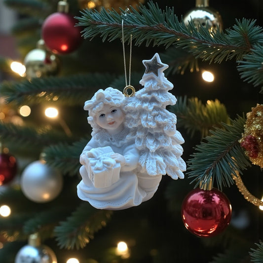 Giuseppe Armani Girl with Christmas Tree 1998 Eve Ornament - Made in Italy