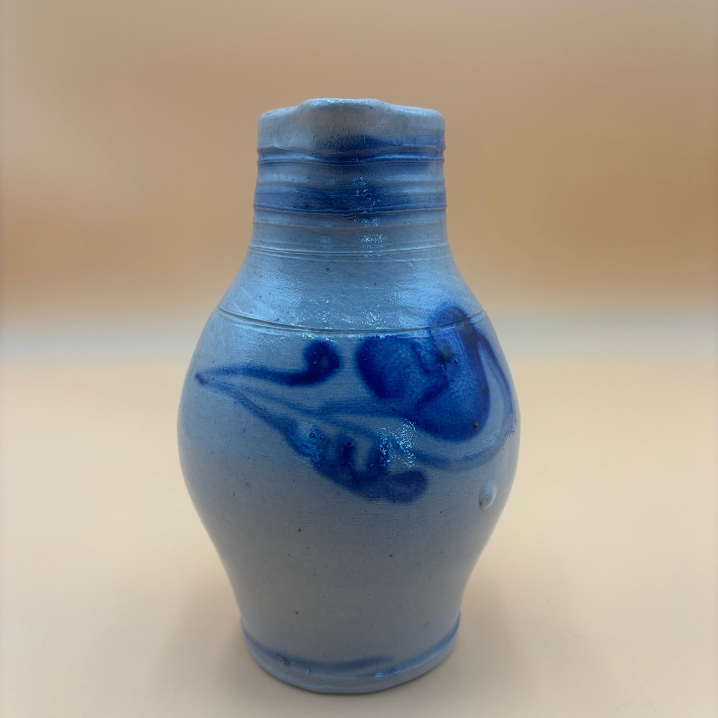 Blue Salt Glaze Stoneware Jug Vase