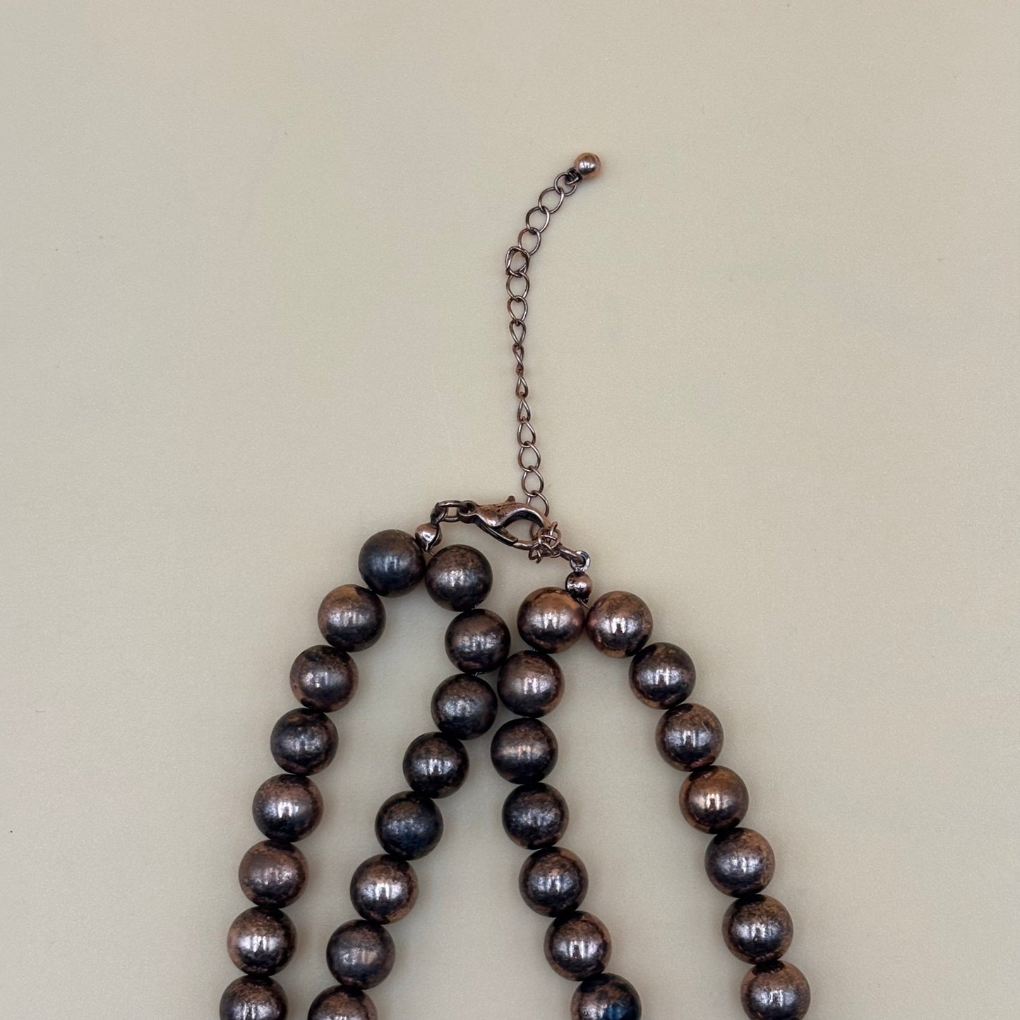 Boho Faux Turquoise Squash Blossom Necklace Copper-Tone Western Statement