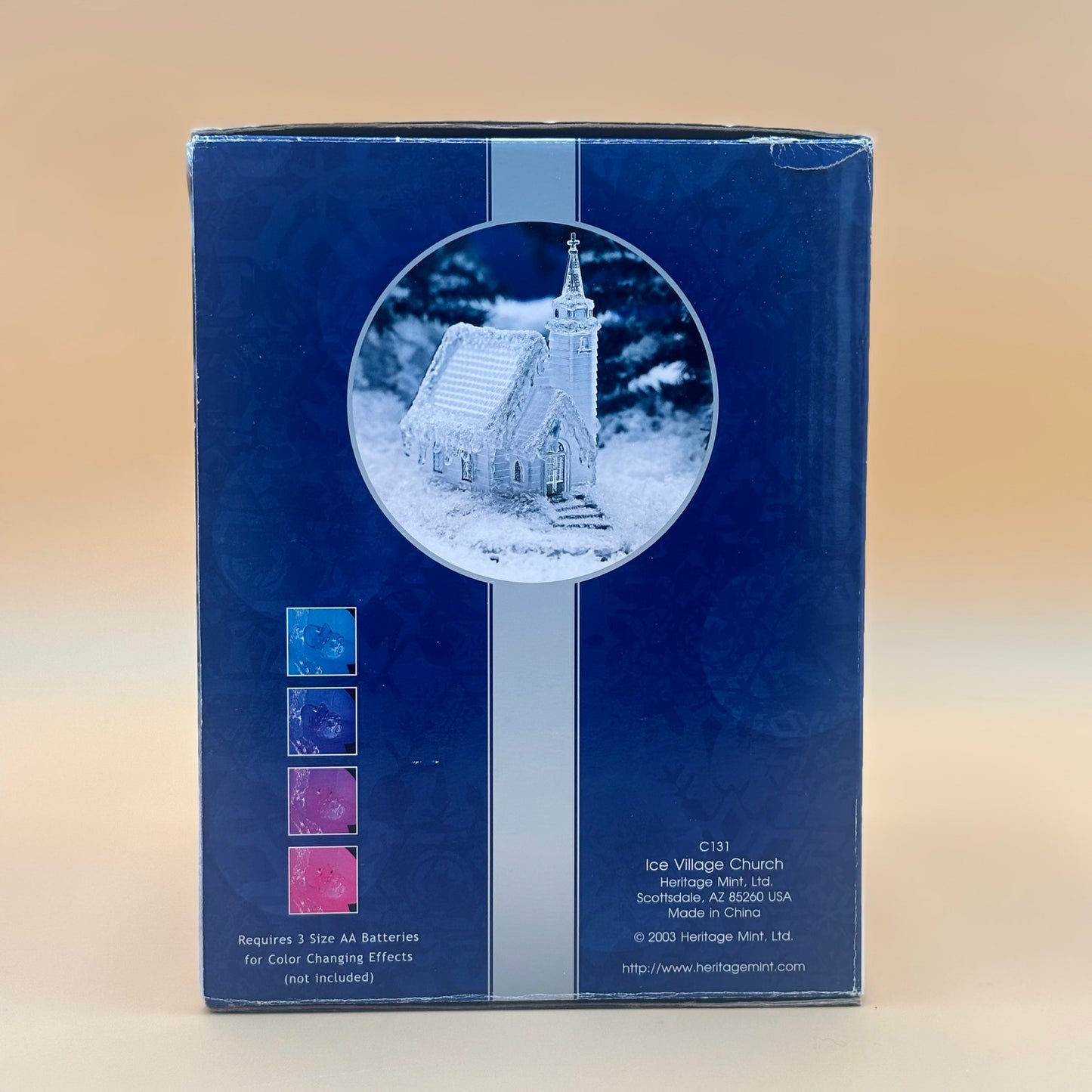 Holiday Ice Sculptures Ice Village Church – Color Changing Light-Up Christmas Décor