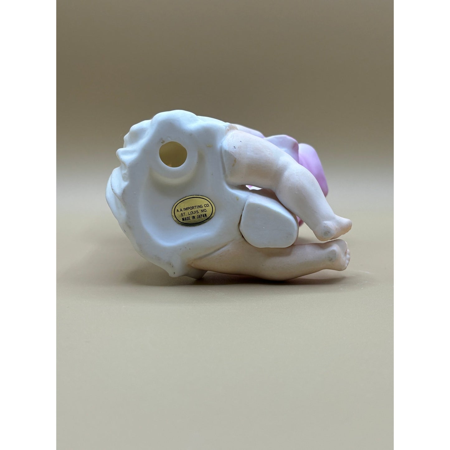 Vintage Japanese Bisque Girl with Tulip Vase 5.25"