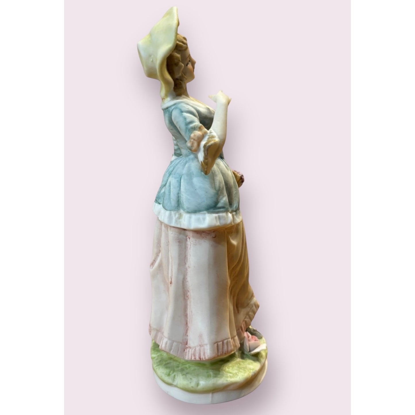 Vintage Porcelain Lady with Flower Basket Figurine - 6.25”