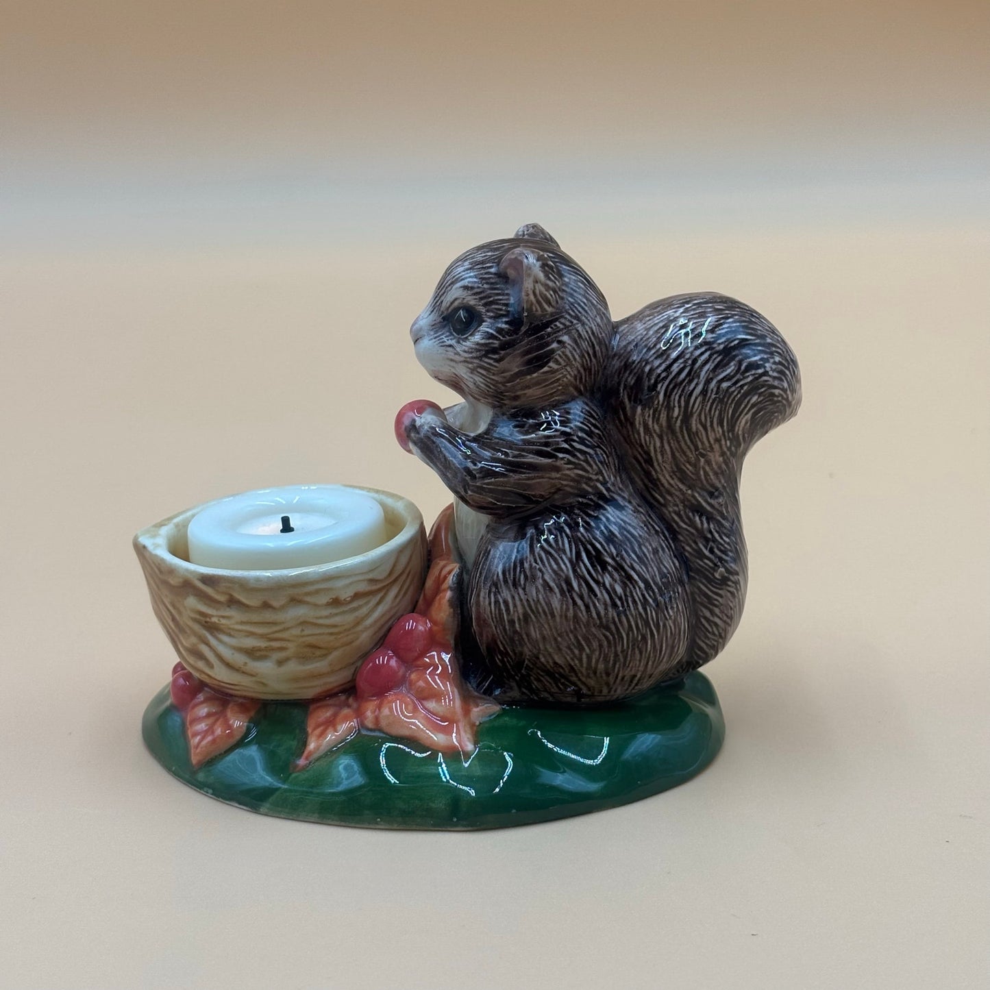 Vintage Adorable Squirrel Tealight Candle Holder