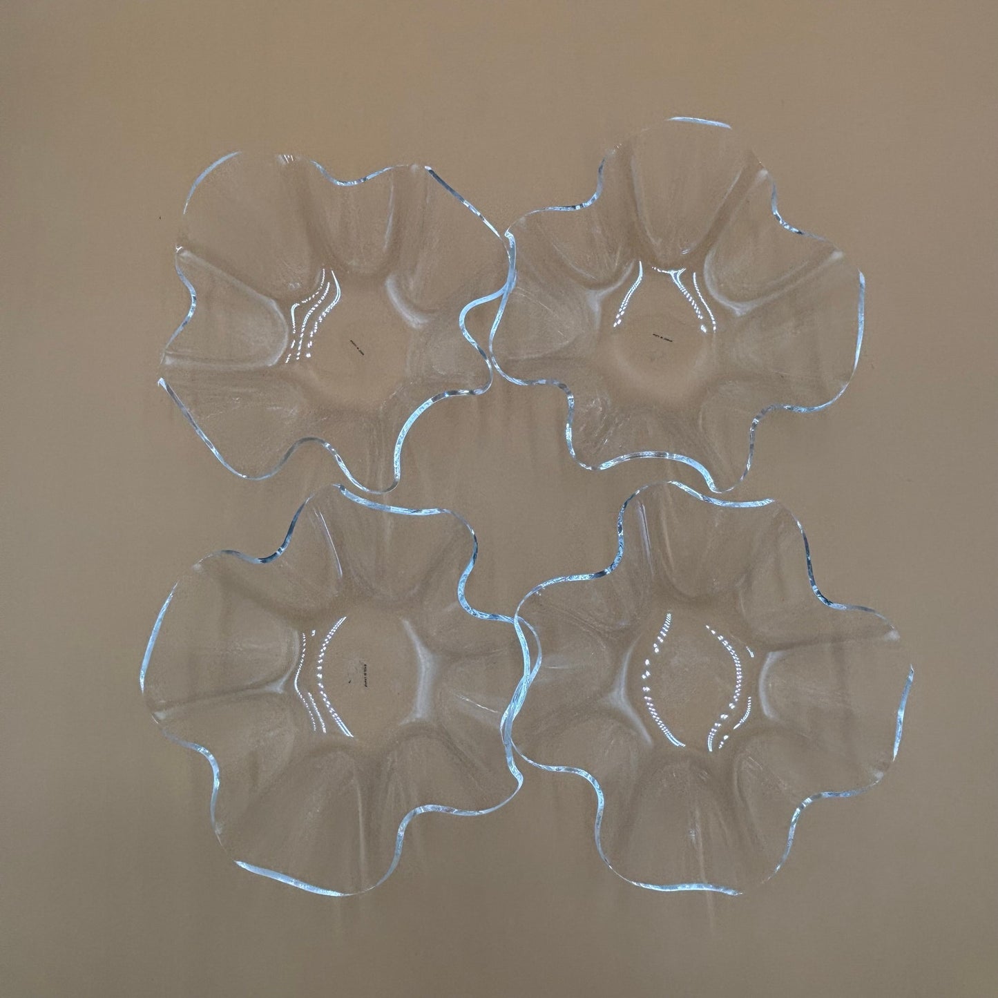 Set of 8 Vintage Acrylic Handkerchief Bowls - Made in Taiwan