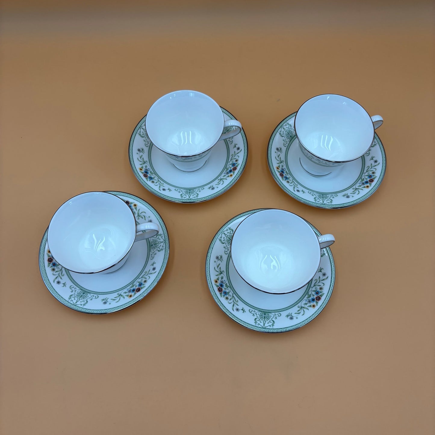 Wedgwood Bone China “Agincourt” 4-Cup & Saucer Tea Set