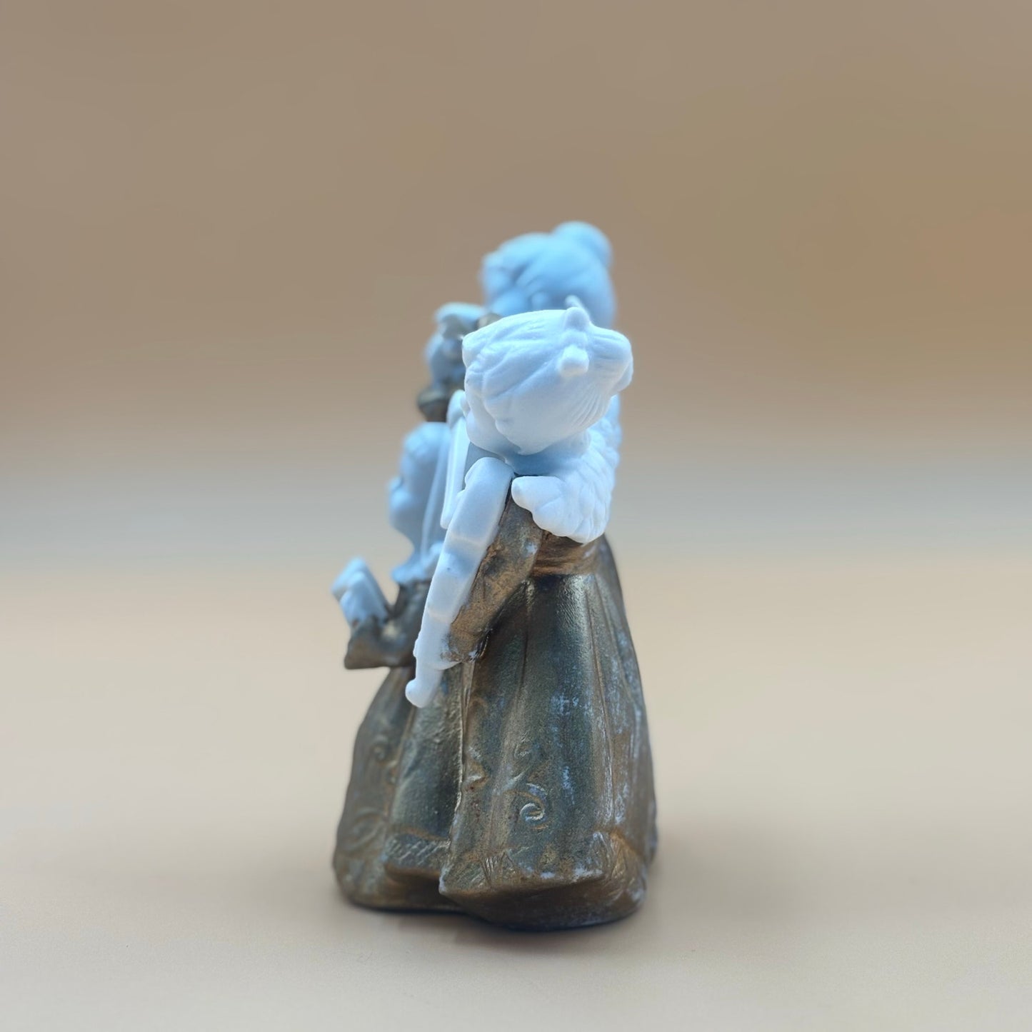 Vintage Angel Choir Figurine Trio – Gold & White