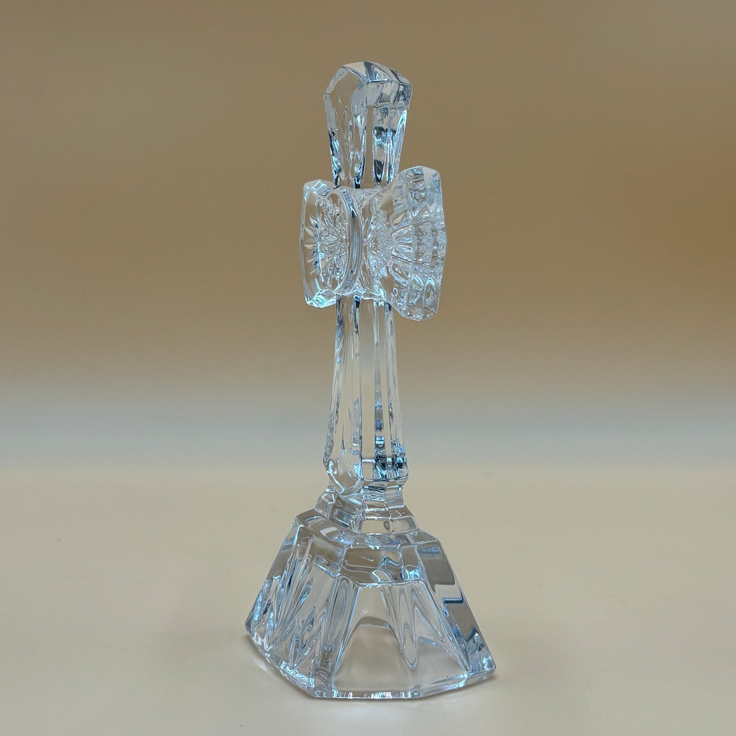 Crystal Cross Figurine - 7" Religious Home Decor