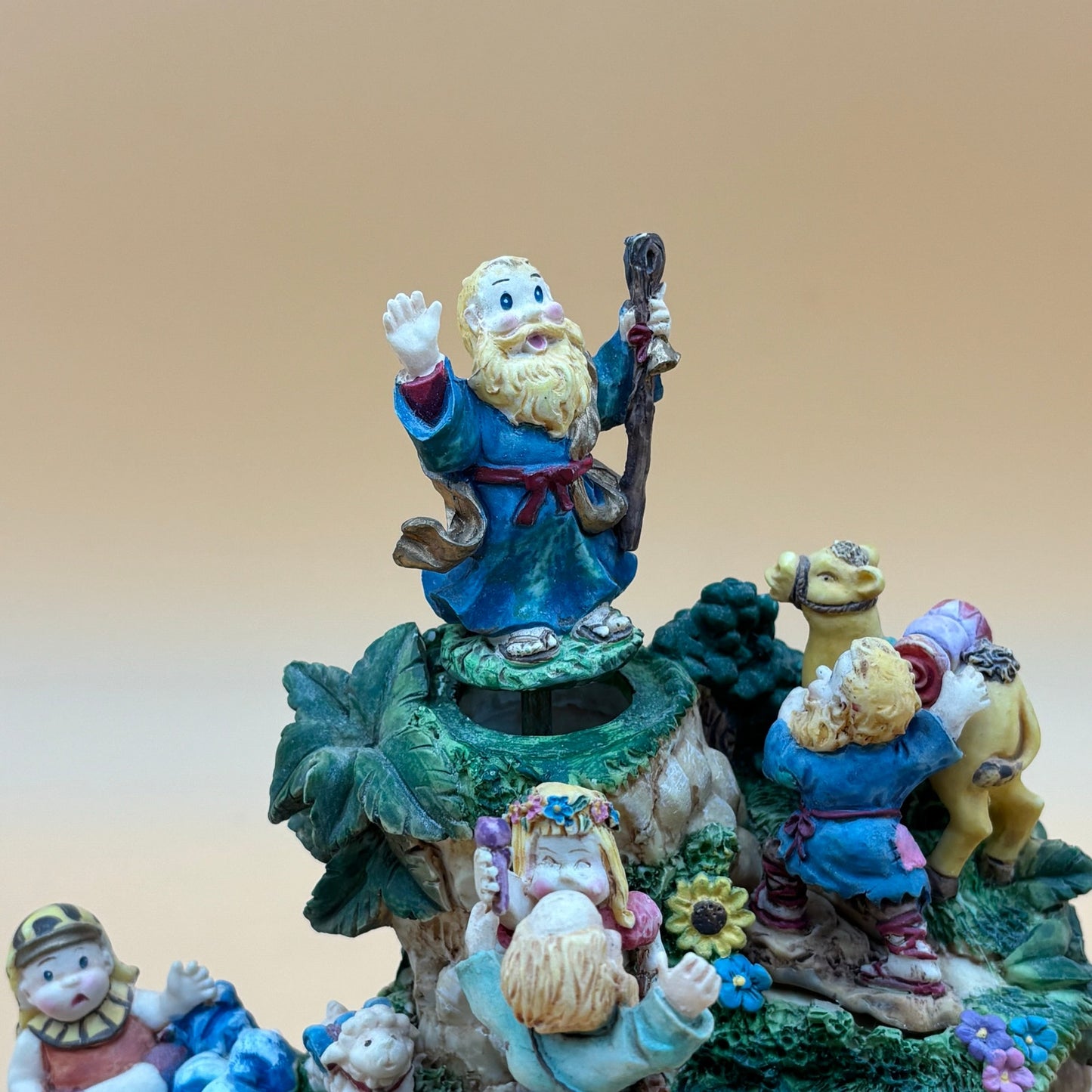 Vintage Biblical Music Box – Rotating Figurines Playing “Chariots of Fire”