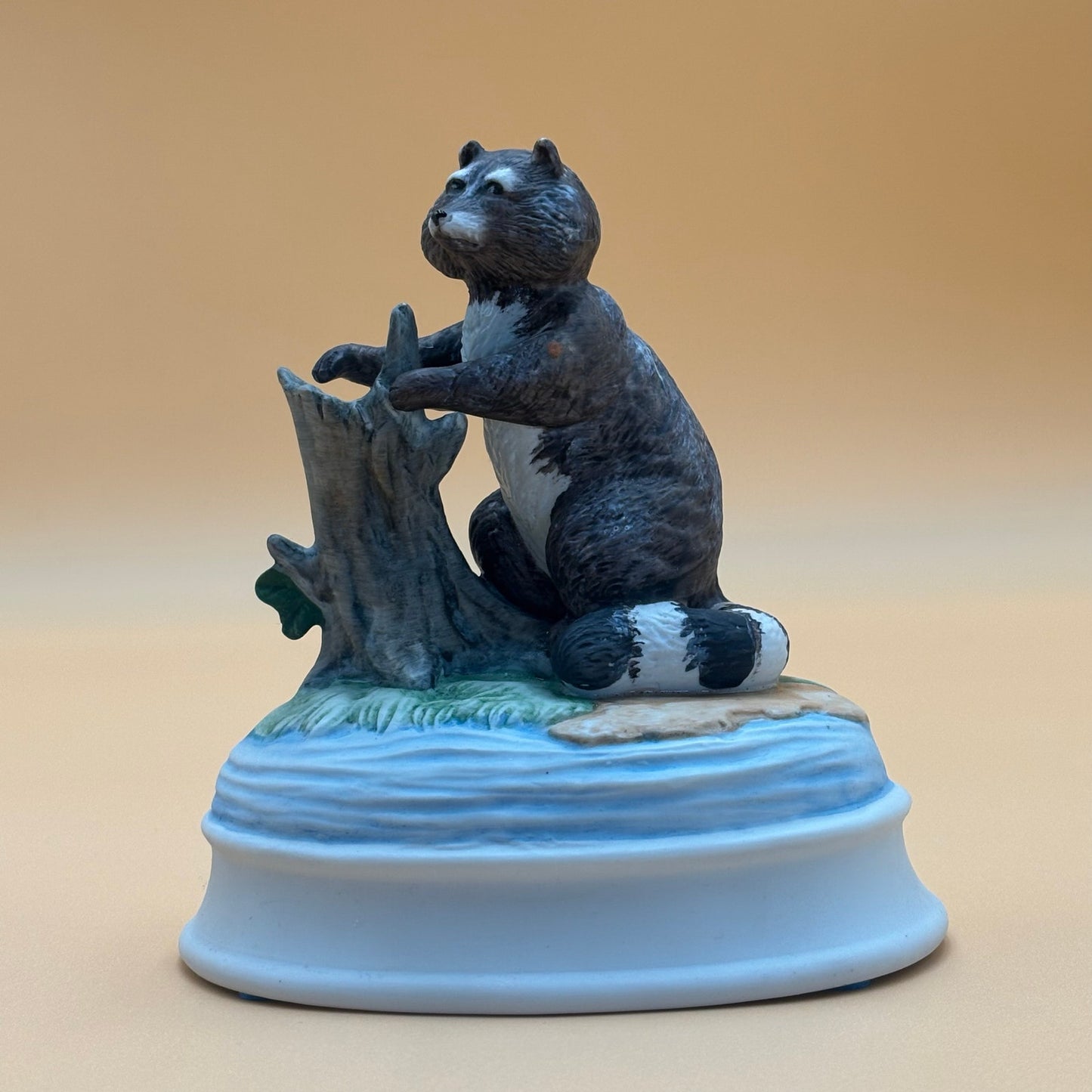 Vintage Gorham Raccoon Music Box - "Oh What A Beautiful Morning"
