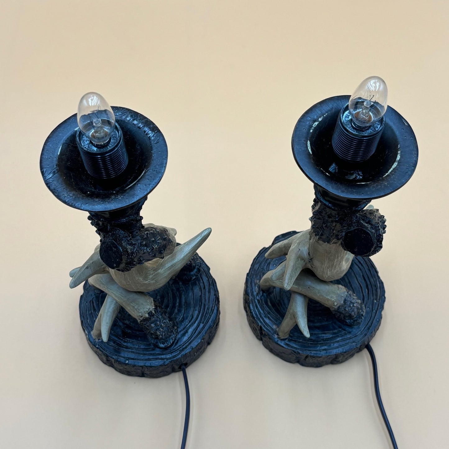 Vintage Black Viscose Fabric Teddy Bear