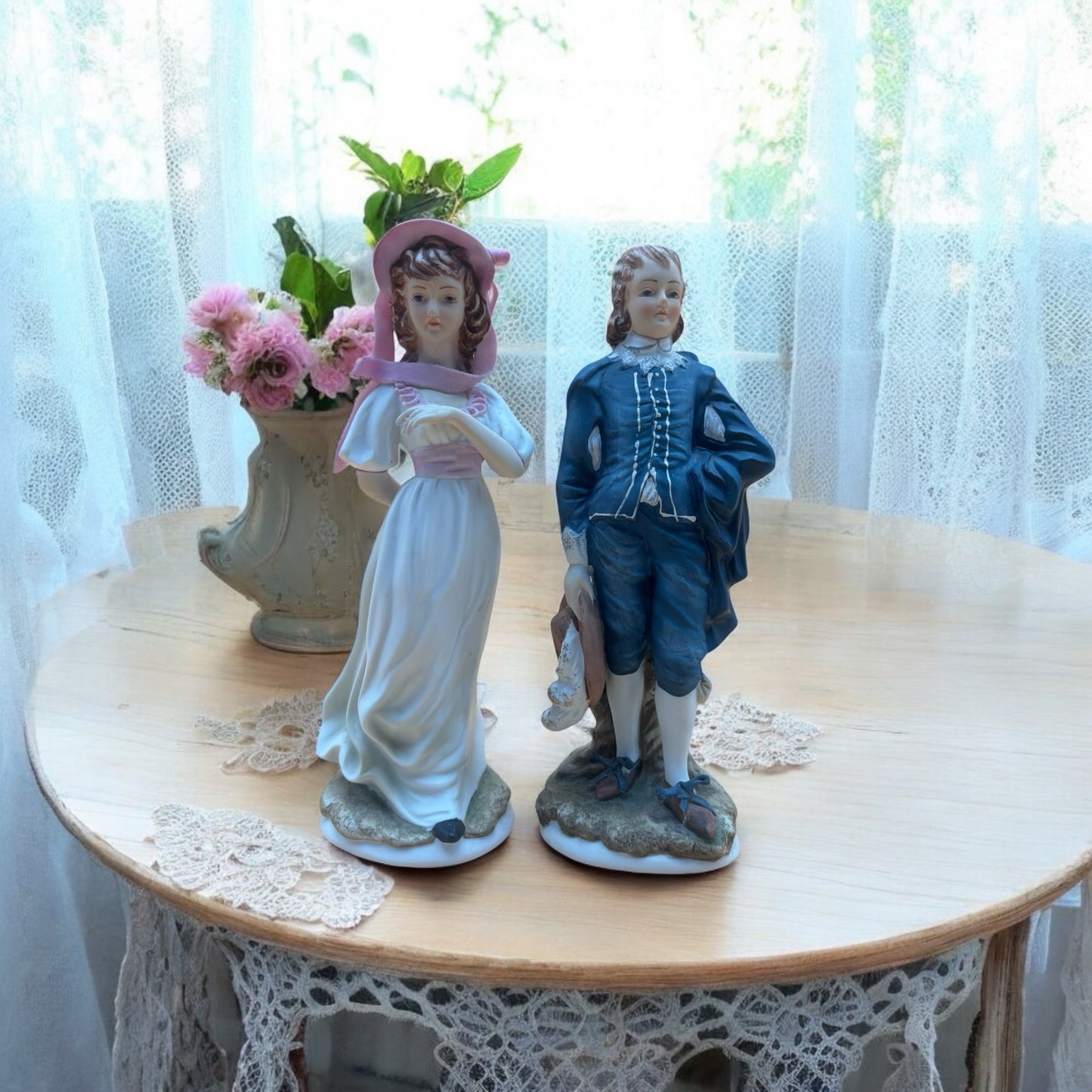 Victorian Couple Lefton China KW387 Limited Edition Figurines – Pair