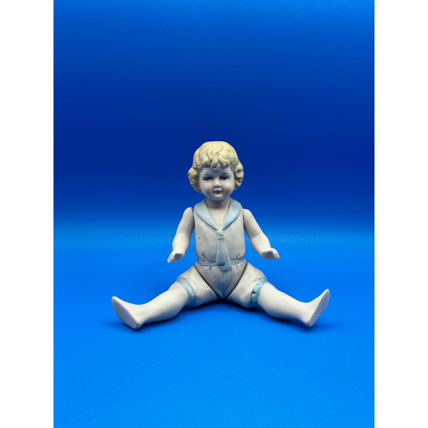 VTG Shackman Made in Japan All Bisque  Jointed Sailor Doll 7in. Swimming Suit