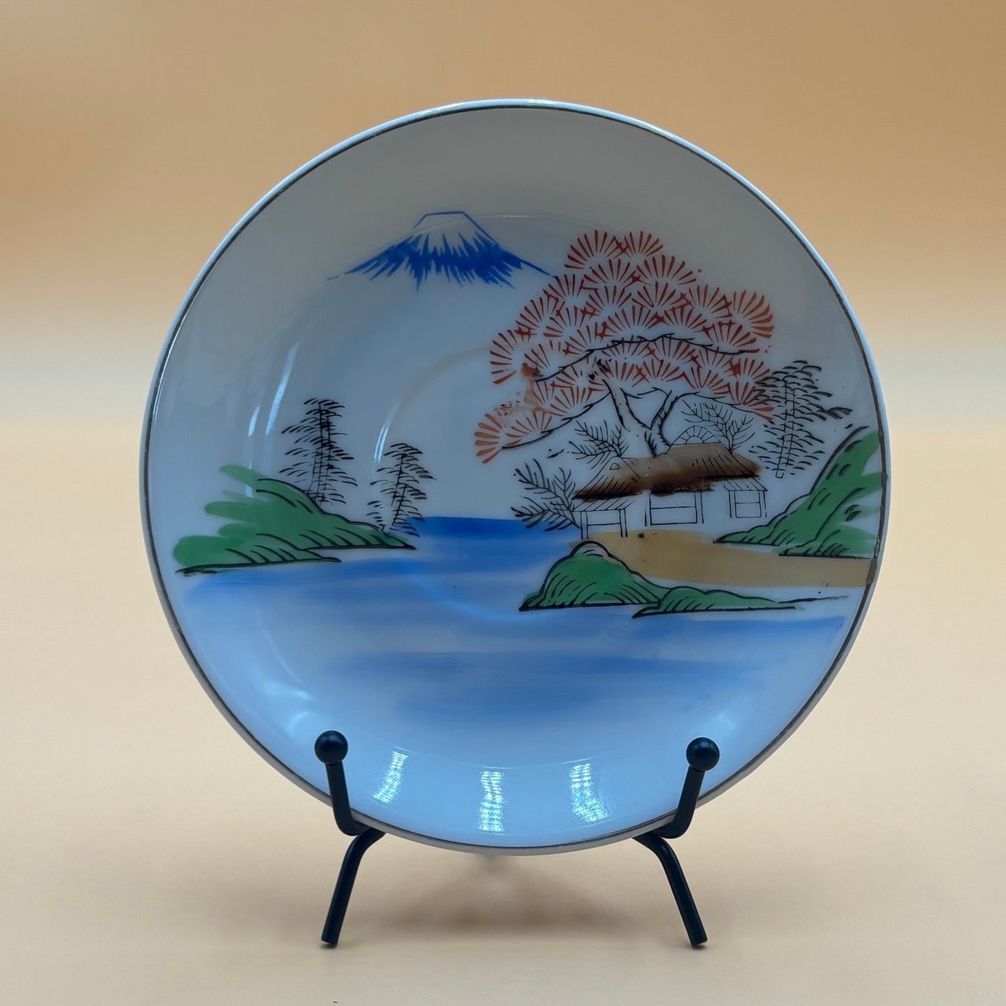 Vintage Ritz China Hand Painted Japanese Tea Set - Mt. Fuji Scene 18 Pieces