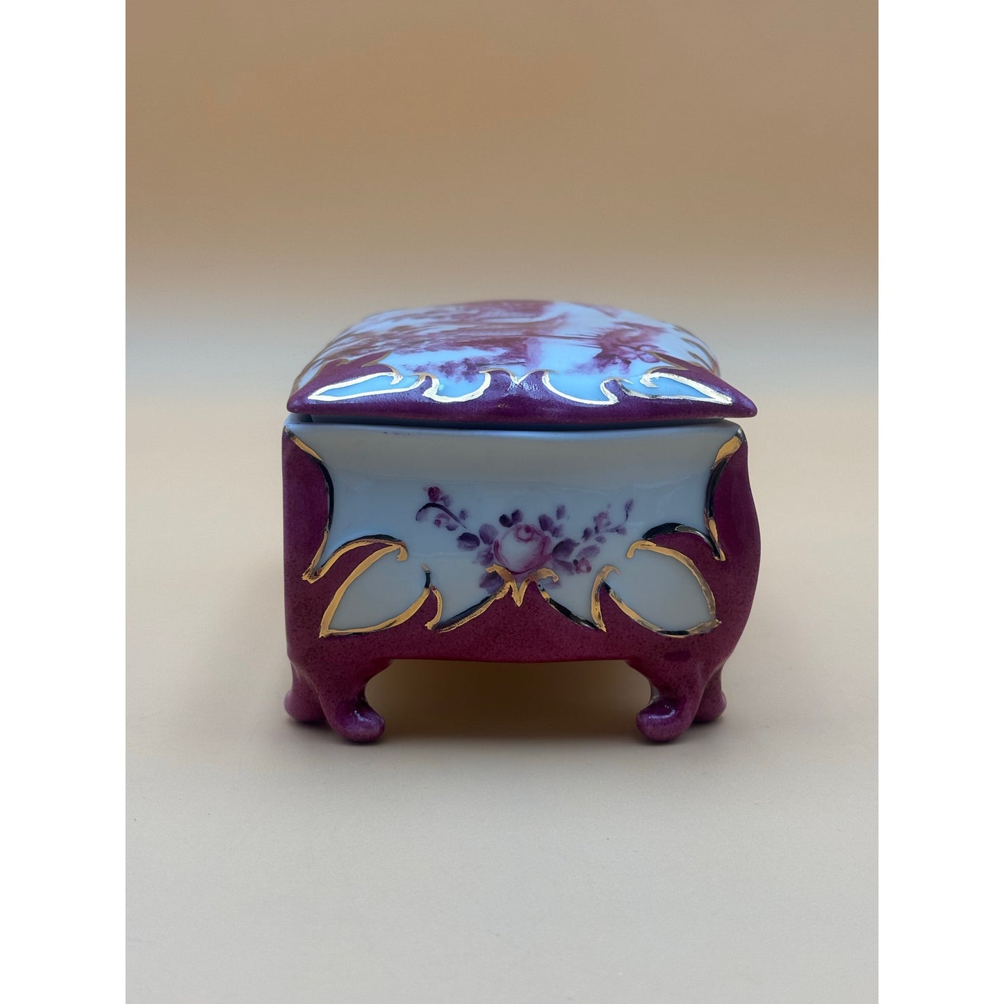 Hand Painted Porcelain Footed Dish Signed “By F. Semedo” – Sèvres-Style Scene