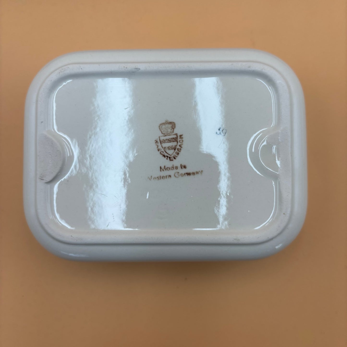 Vintage Waechtersbach Snack Plates – Set of 4 on Wicker Tray