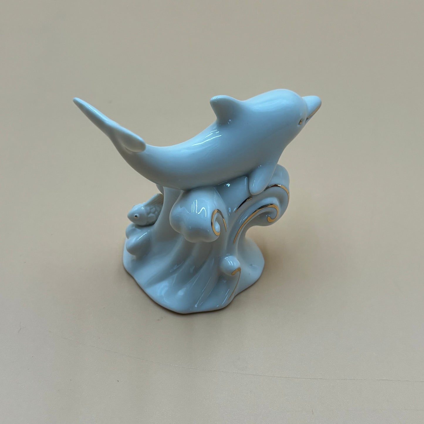 Lenox Porcelain Dolphin Figurine with Gold Accents