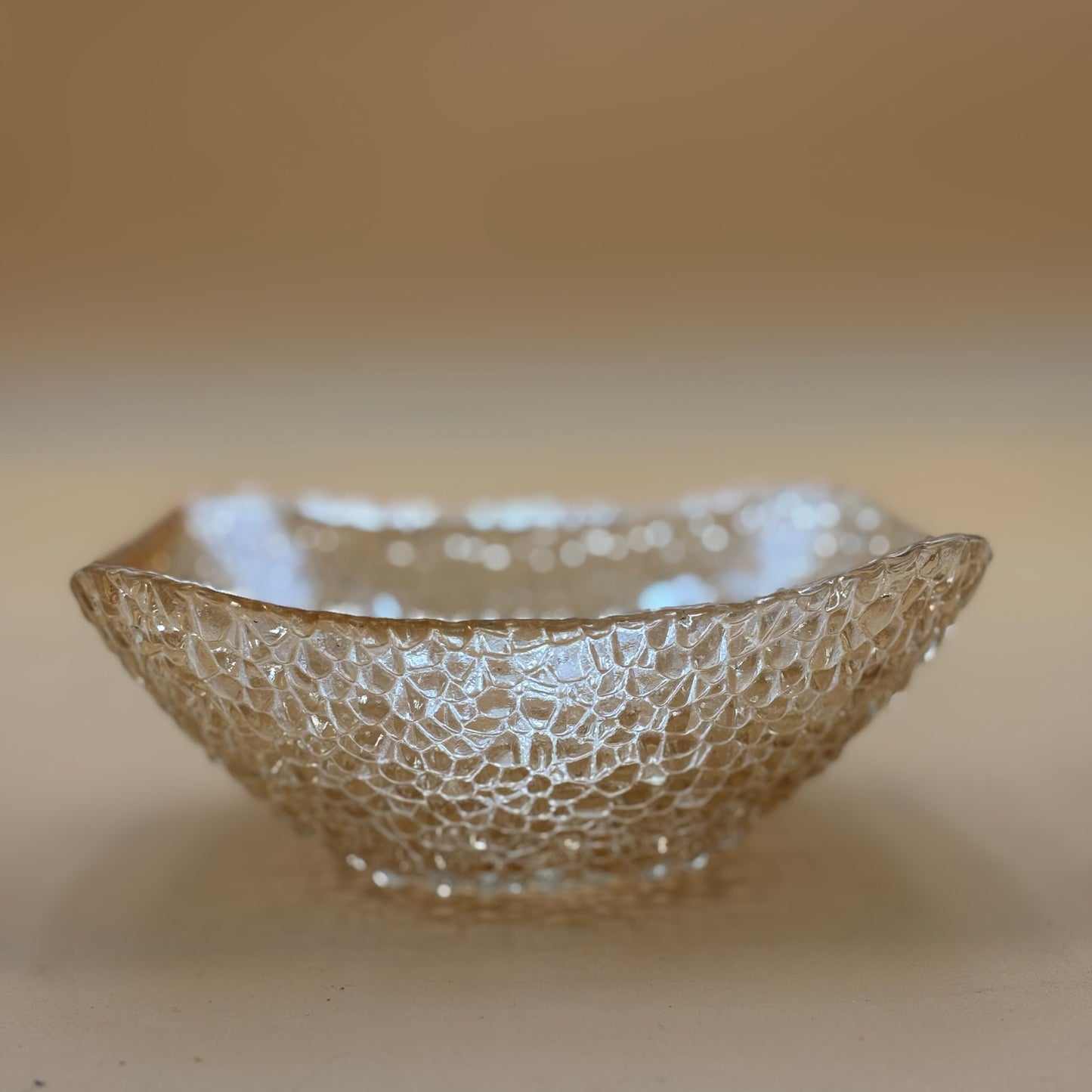 Textured Pebbled Salad Bowls Square Rounded Design