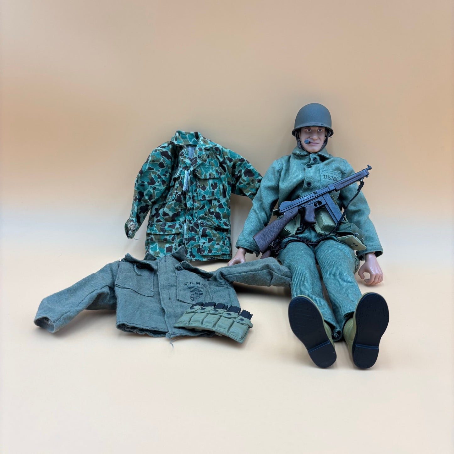 1998 & 2000 21st Century Toys Ultimate Soldier Lot – 12” USMC Marine & Army Figures with Gear, Weapons & Extra Uniforms