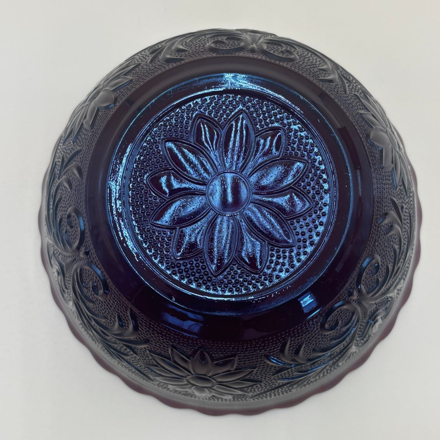 Vintage Royal Ruby Red 8" Depression Glass Sandwich Bowl, Anchor Hocking