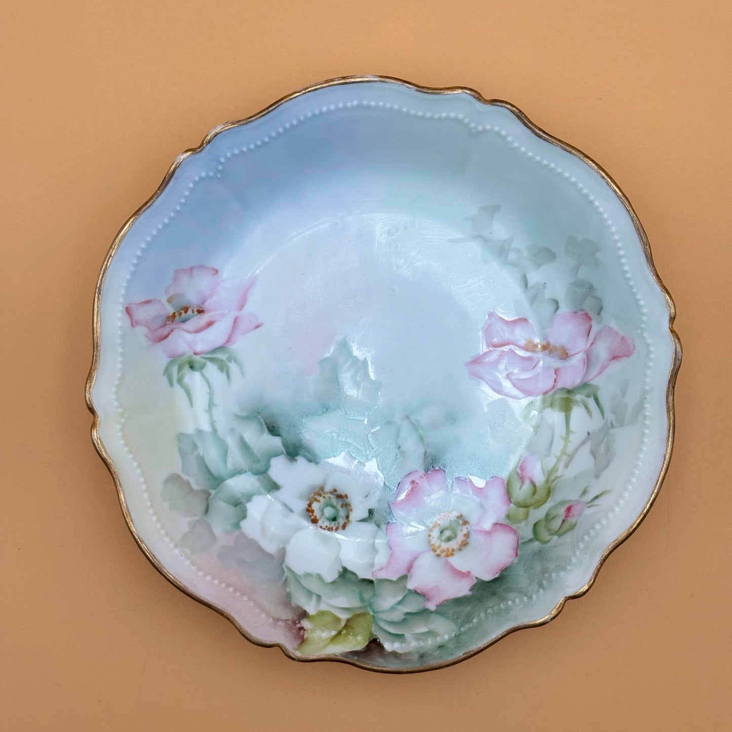 Antique 1907 O.&E.G. Royal Austria Hand-Painted Floral Plate – Signed McNeely