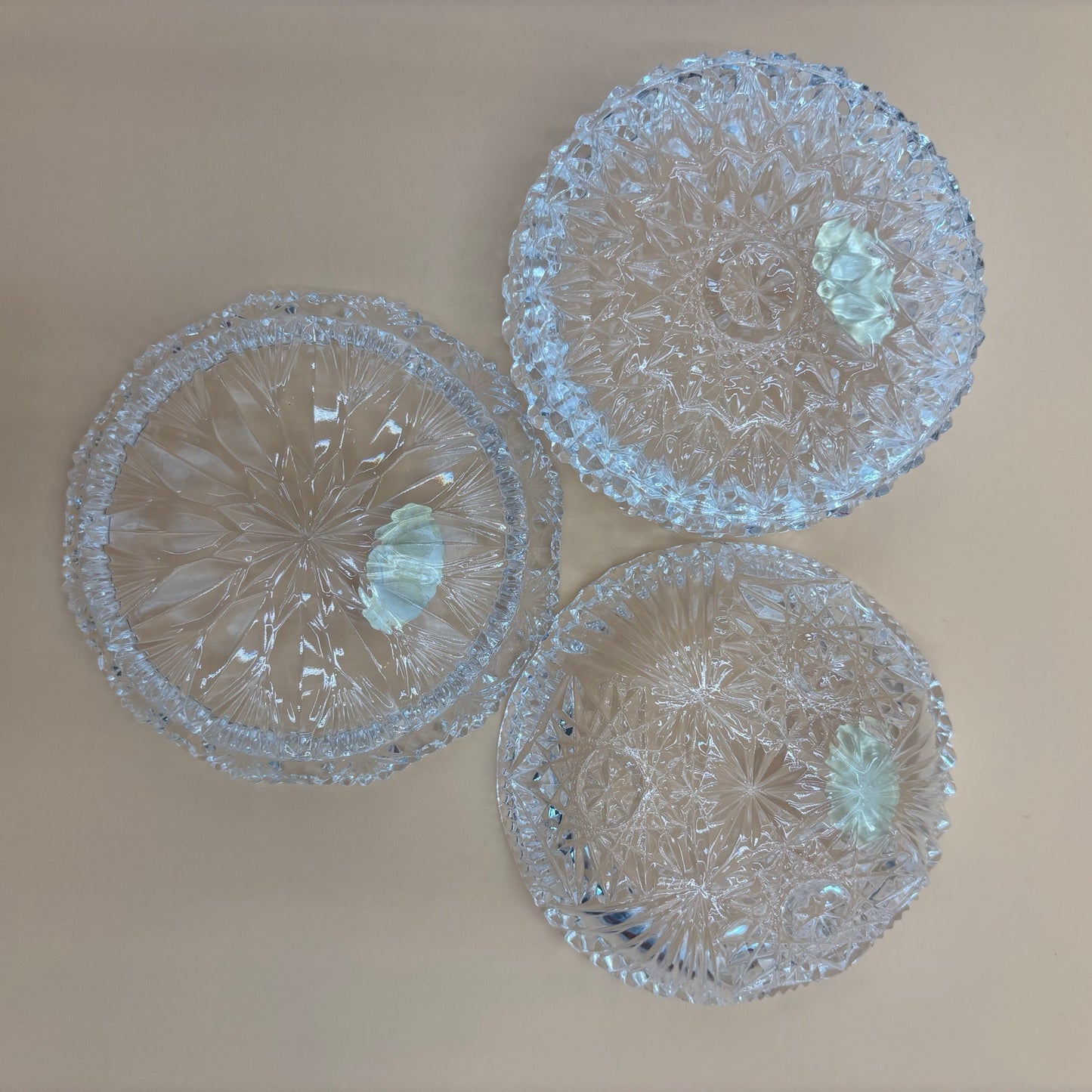 Set of 3 Genuine Lead Crystal Trinket Dishes - Made in Western Germany