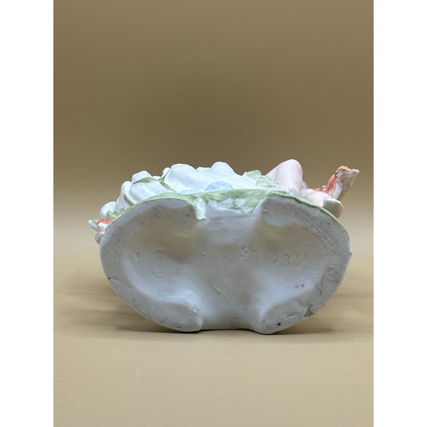 Vintage Cherub Shell Planter Porcelain Figurine