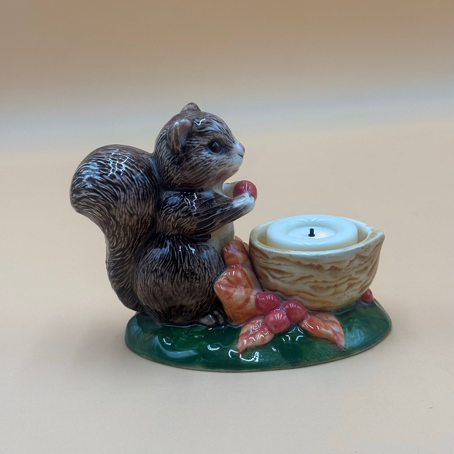 Vintage Adorable Squirrel Tealight Candle Holder