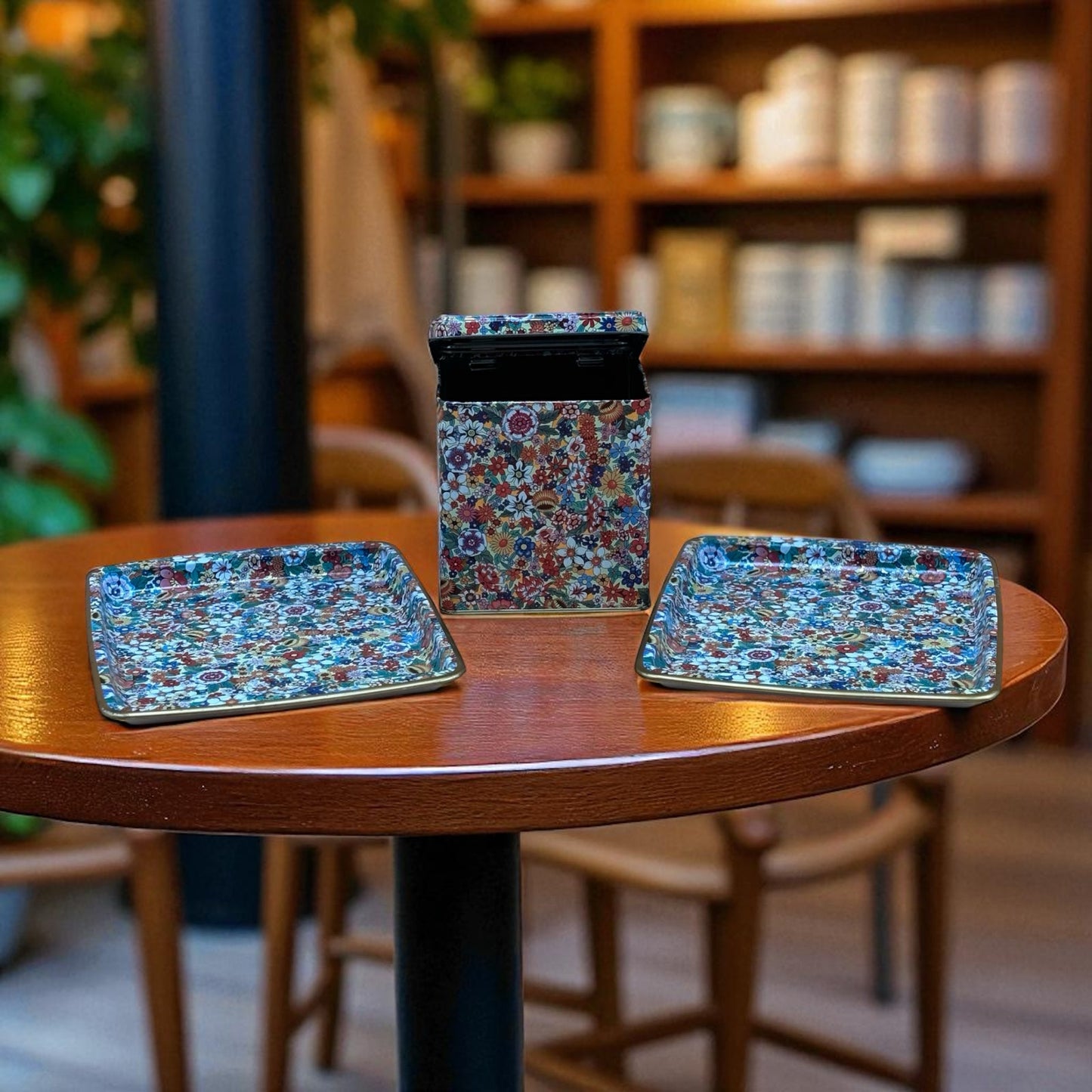 Vintage Daher Floral Tin Canister & Trays Set – Made in England