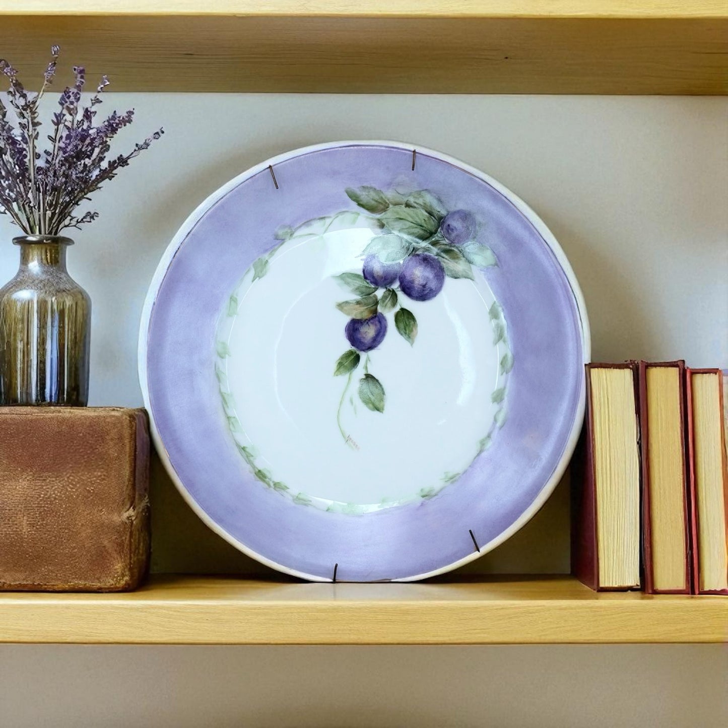 Schönwald Germany Porcelain Plate – Hand-Painted Plum Motif – 10”