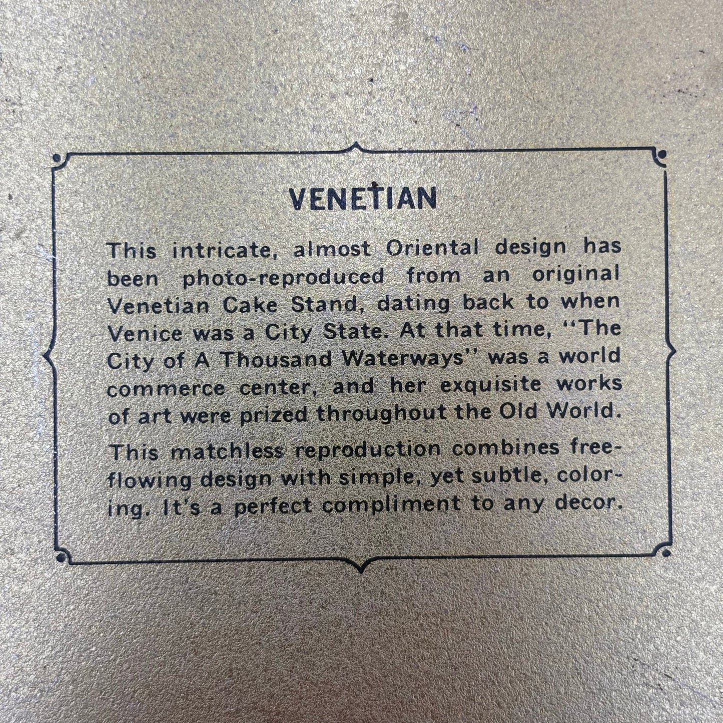 Venetian Tin Tray – Old World Reproduction Decorative Serving Tray