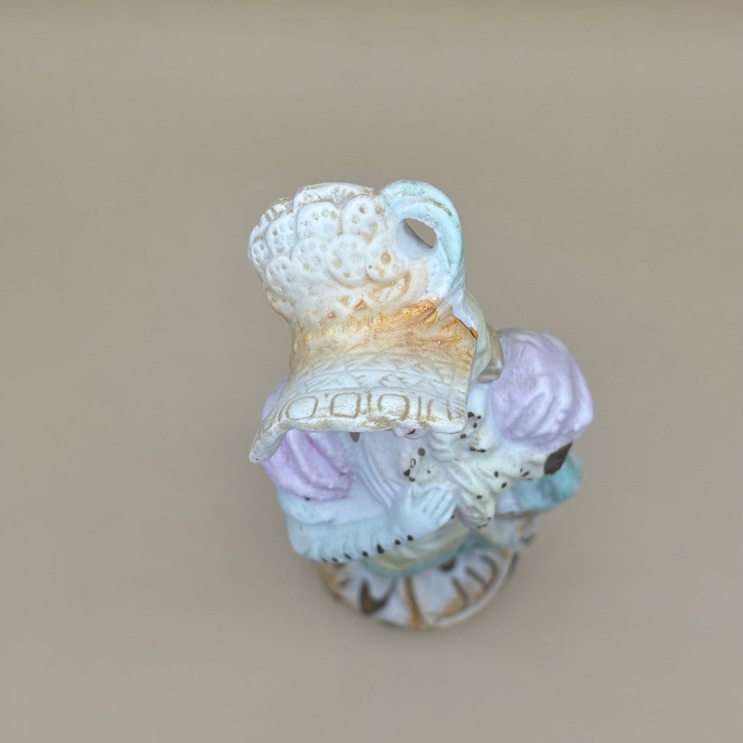 VTG Victorian Lady Figurine with Pastel Eyelet Dress