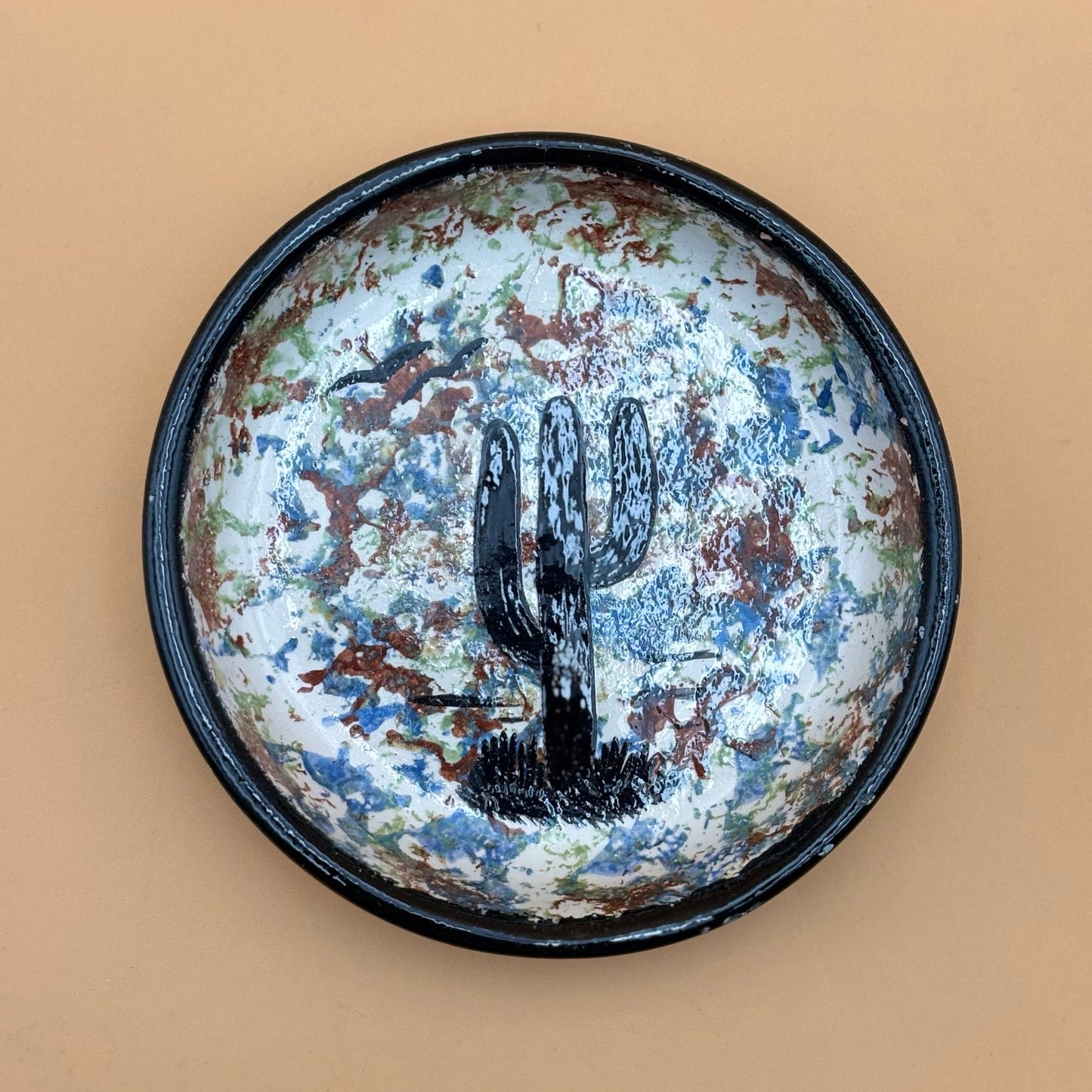 Vintage Mission Pottery Southwest Cactus Dish (1976)