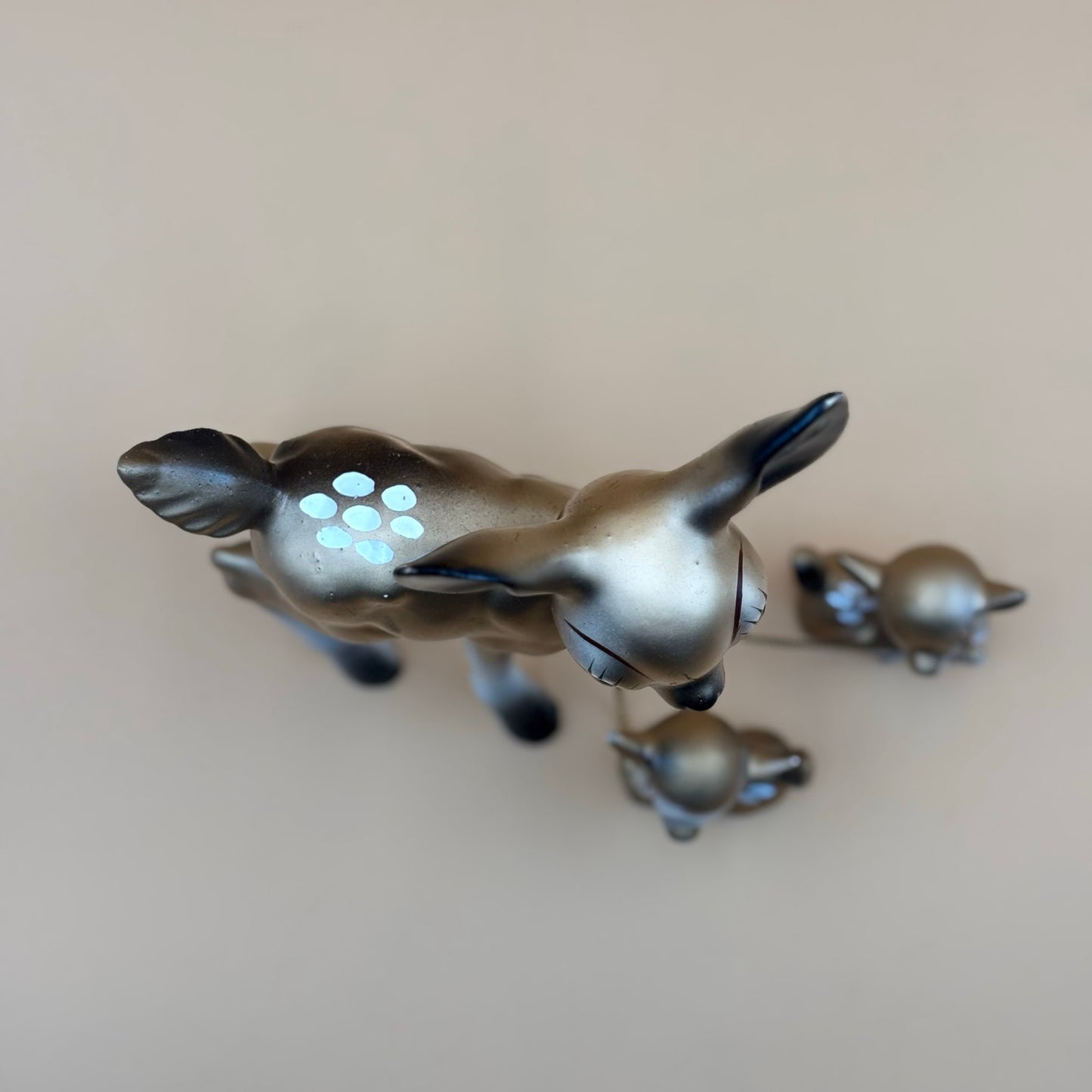 Vintage Ceramic Deer Family Figurine Set – Mid-Century Japan Style