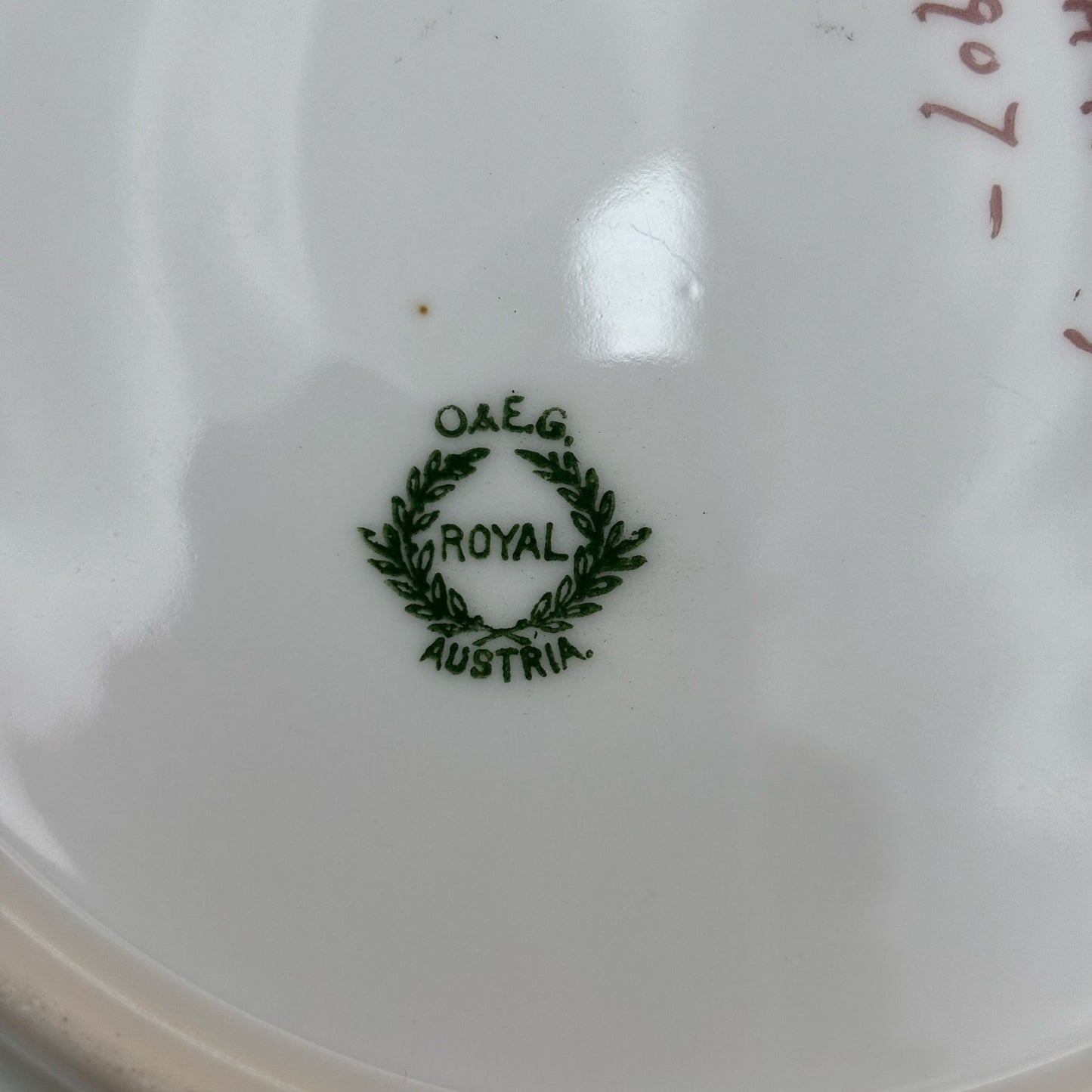 Antique 1907 O.&E.G. Royal Austria Hand-Painted Floral Plate – Signed McNeely