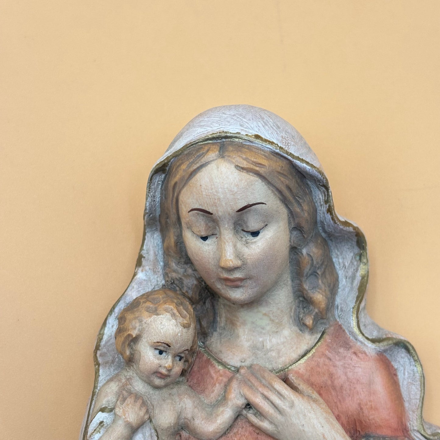 W. u. M. Heinzelier Wood Carved Madonna and Child — Oberammergau Germany