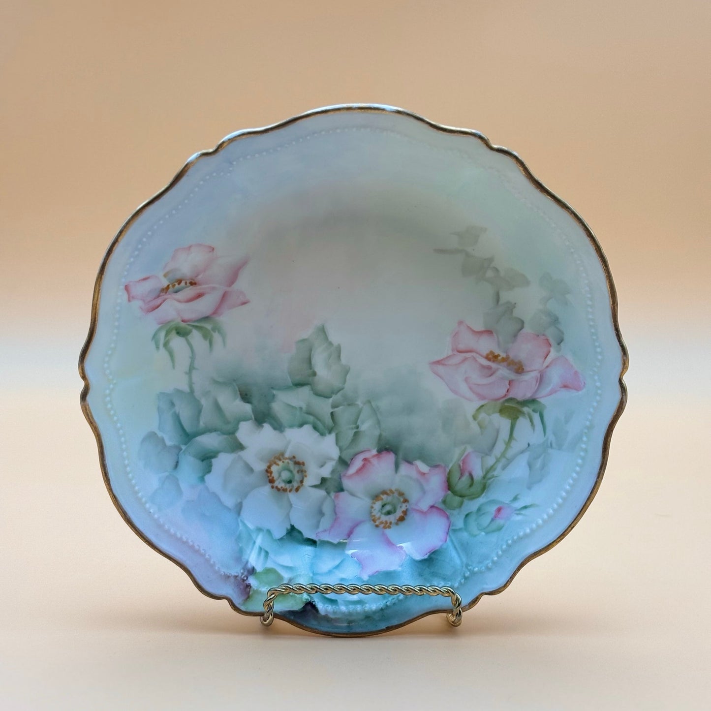 Antique 1907 O.&E.G. Royal Austria Hand-Painted Floral Plate – Signed McNeely