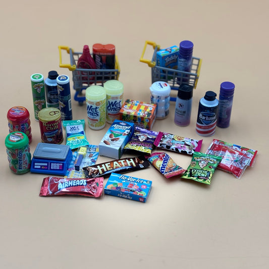 Mini Brand Grocery Store Lot – 30-Piece Set with 2 Shopping Carts