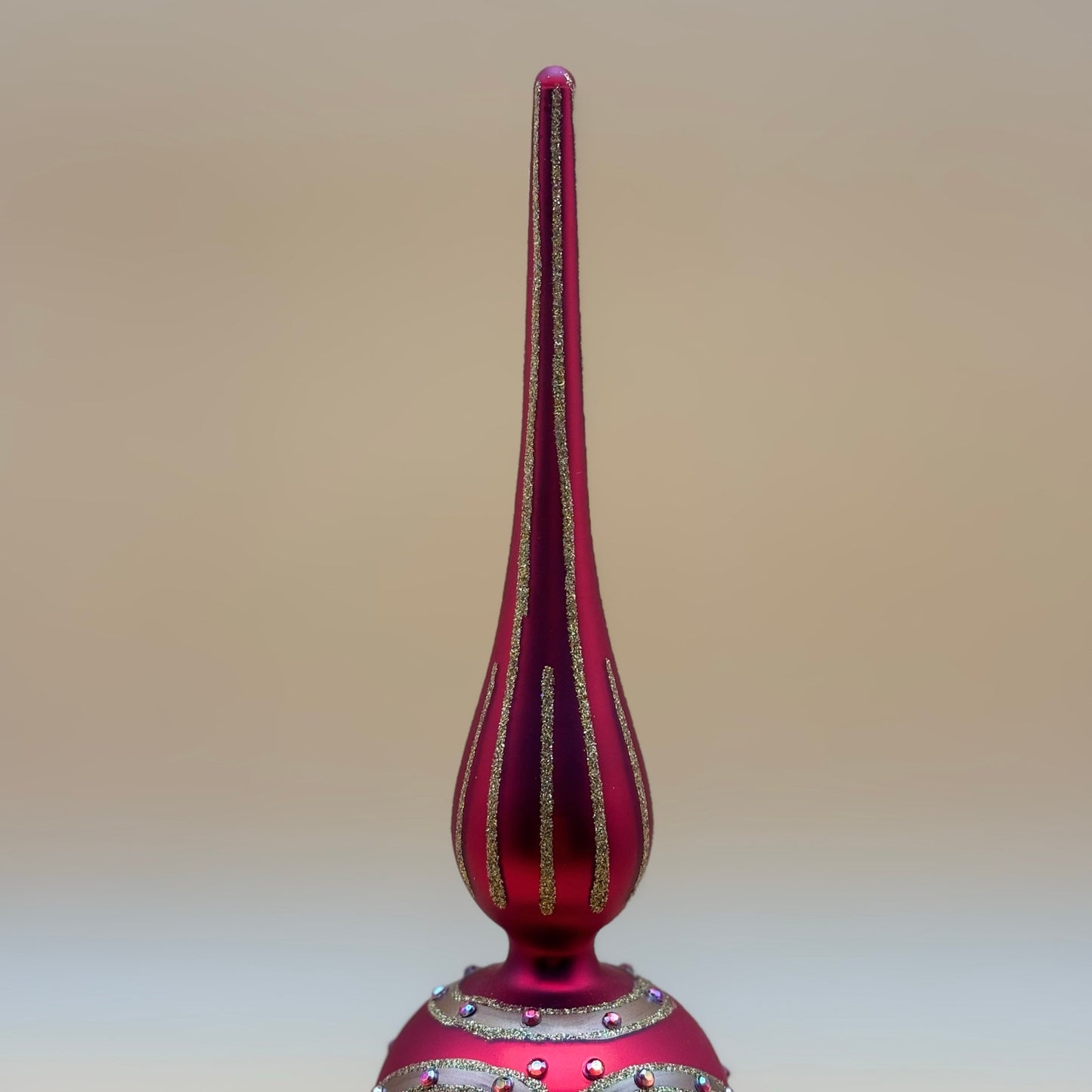 Waterford Charisma Red Glass Tree Topper 12 in.