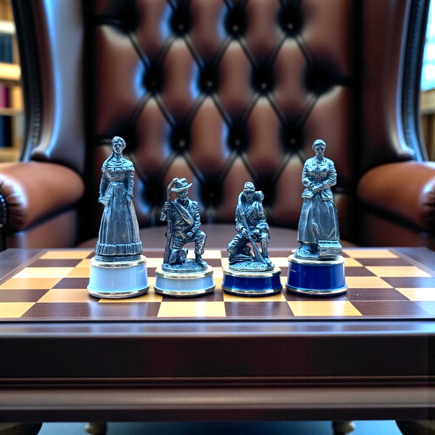Franklin Mint Civil War Pewter Chess Pieces – Set of 4 (1983)